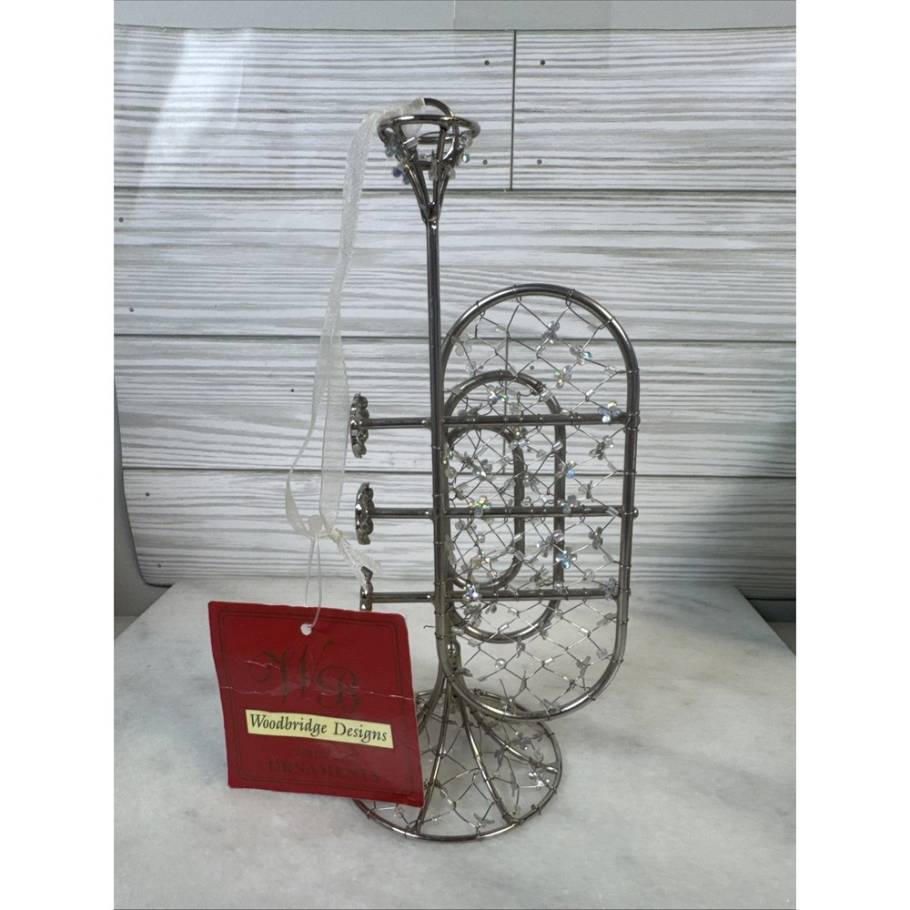 Woodbridge designs Christmas ornament wire trumpet 7.5"